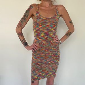 BLANC Multicolored Knit Bodycon Midi SZ Small